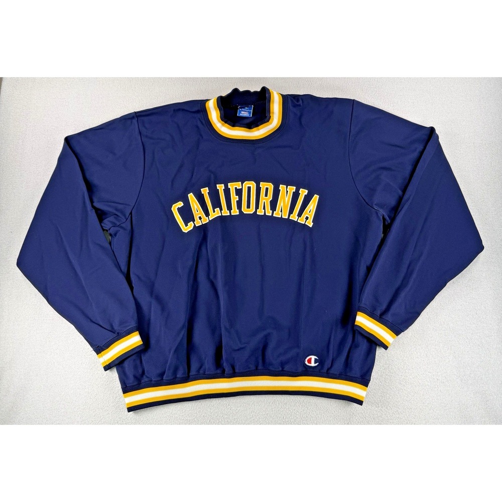 Vintage 80s Champion California Cewneck Sweatshirt XL Navy Gold White USA Made